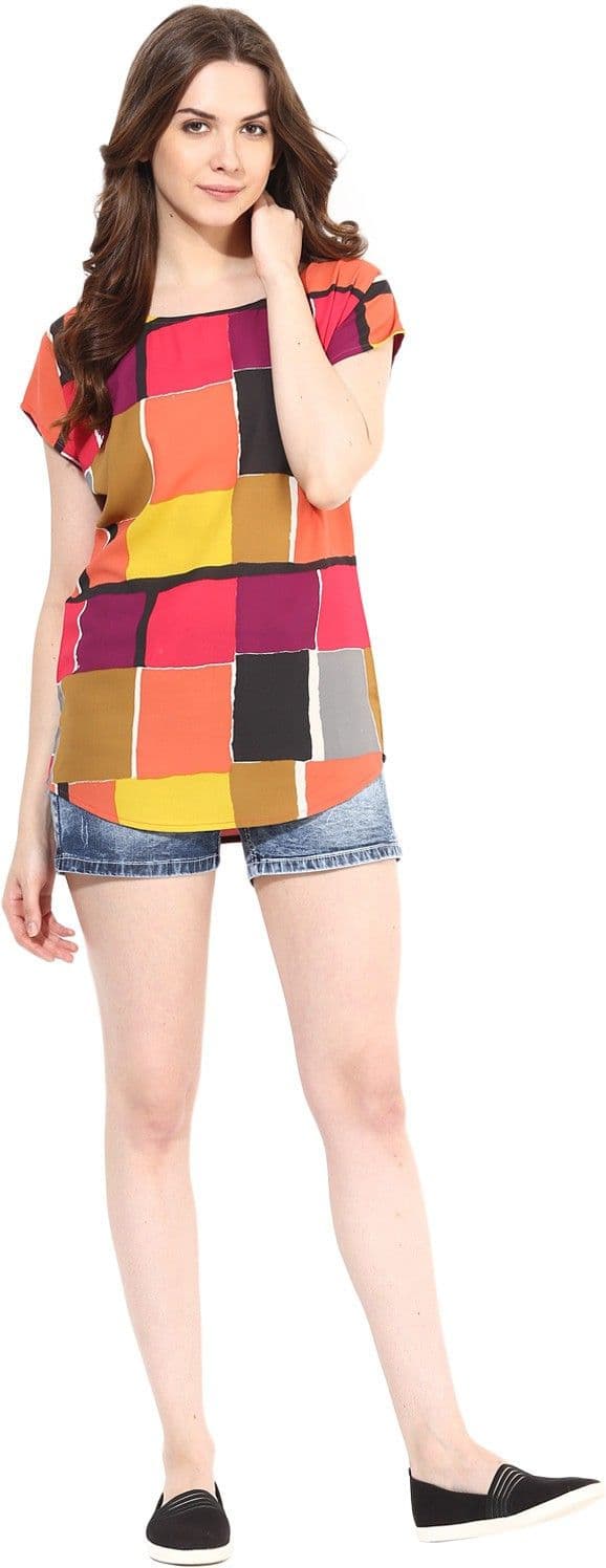Abiti Bella Casual Short Sleeve Printed Women's Top view 2