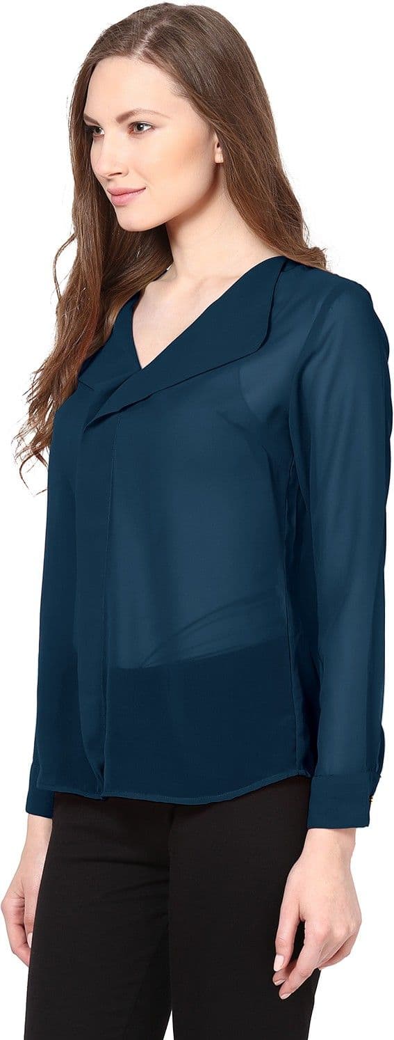 Besiva Casual Full Sleeve Solid Women's Top view 3