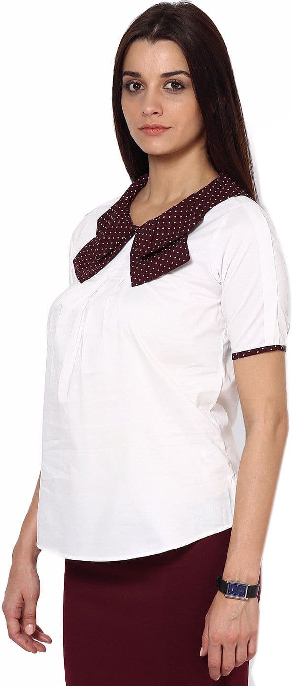 Kaaryah Formal Short Sleeve Solid Women's Top view 2