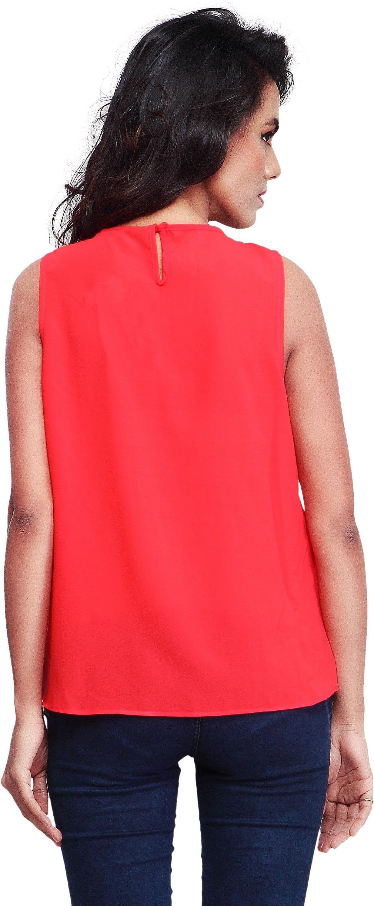 SFDS Casual, Formal, Party Sleeveless Self Design Women's Top view 4