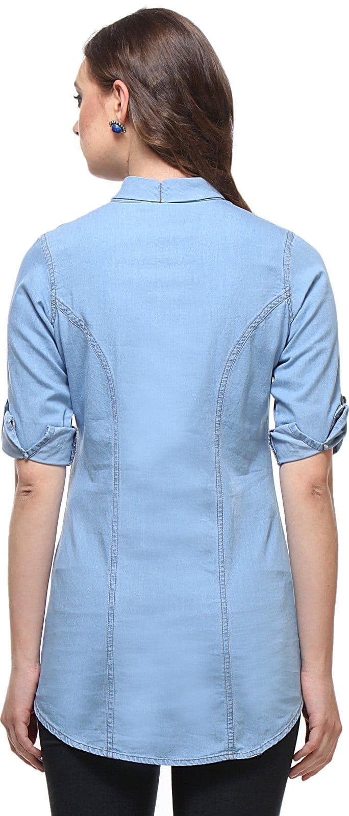 Zoysia Casual 3/4 Sleeve Solid Women's Top view 4
