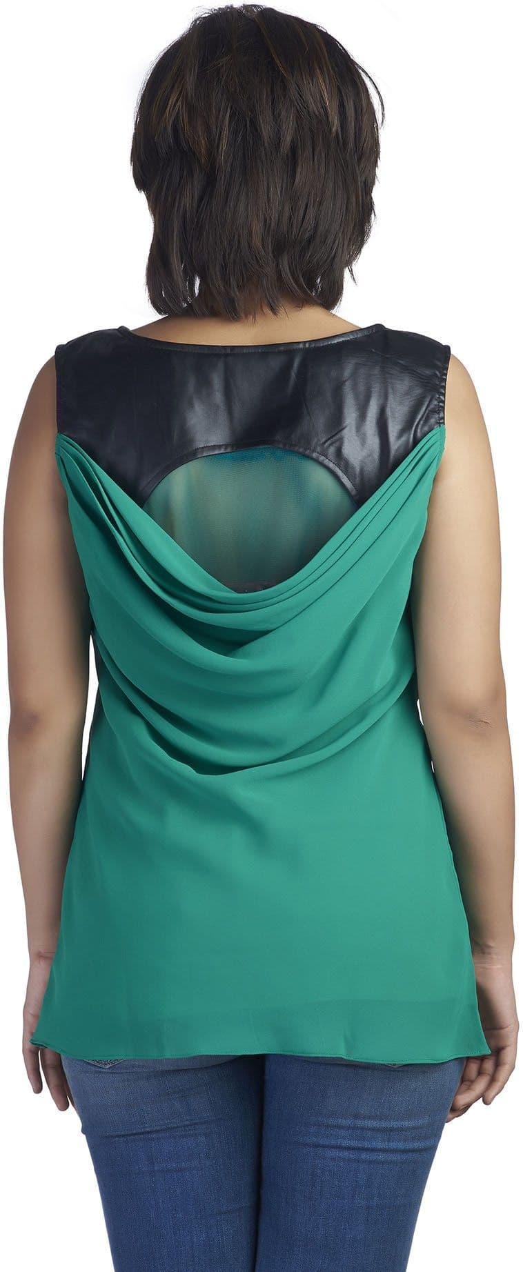 Soie Casual, Festive, Formal, Lounge Wear, Party Sleeveless Embellished, Solid Women's Top view 5