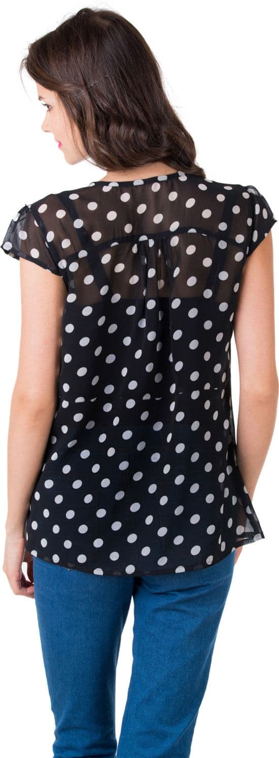 Gypsy Soul Casual Short Sleeve Polka Print Women's Top view 5