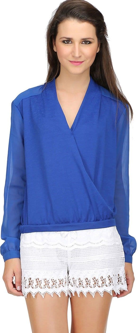 Ozel Studio Casual Full Sleeve Solid Women's Top view 2