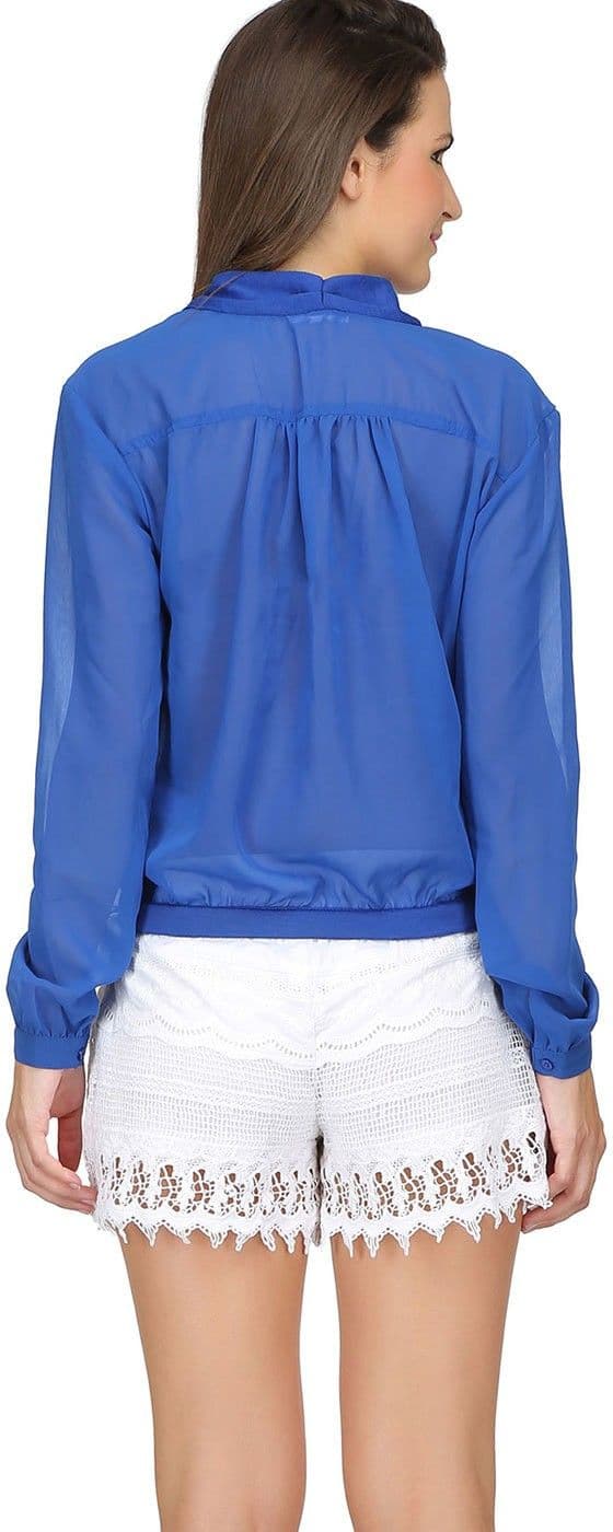 Ozel Studio Casual Full Sleeve Solid Women's Top view 3