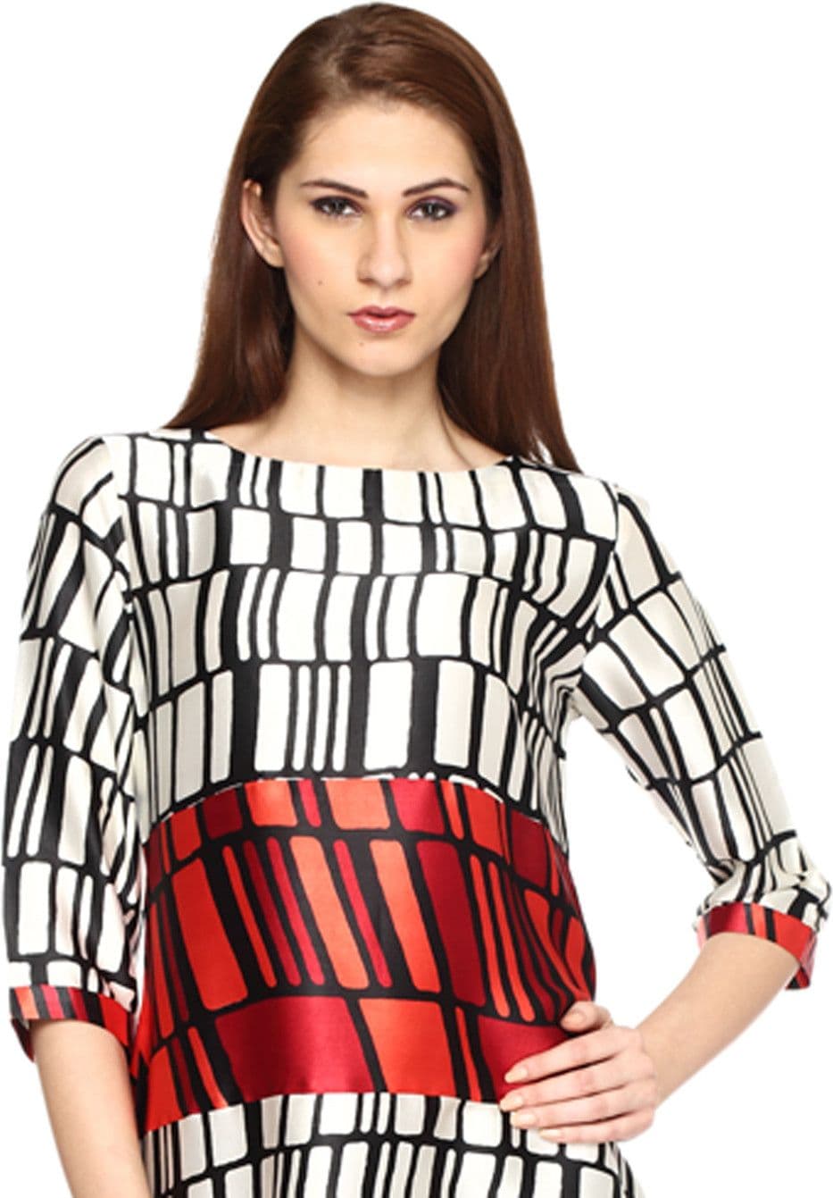 Fashion205 Casual 3/4 Sleeve Printed Women's Top view 5