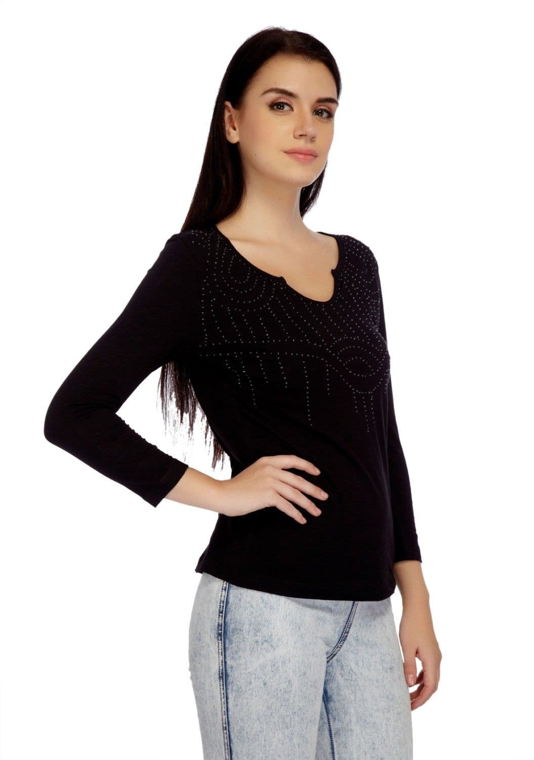 Meish Casual Full Sleeve Embellished Women's Top view 4
