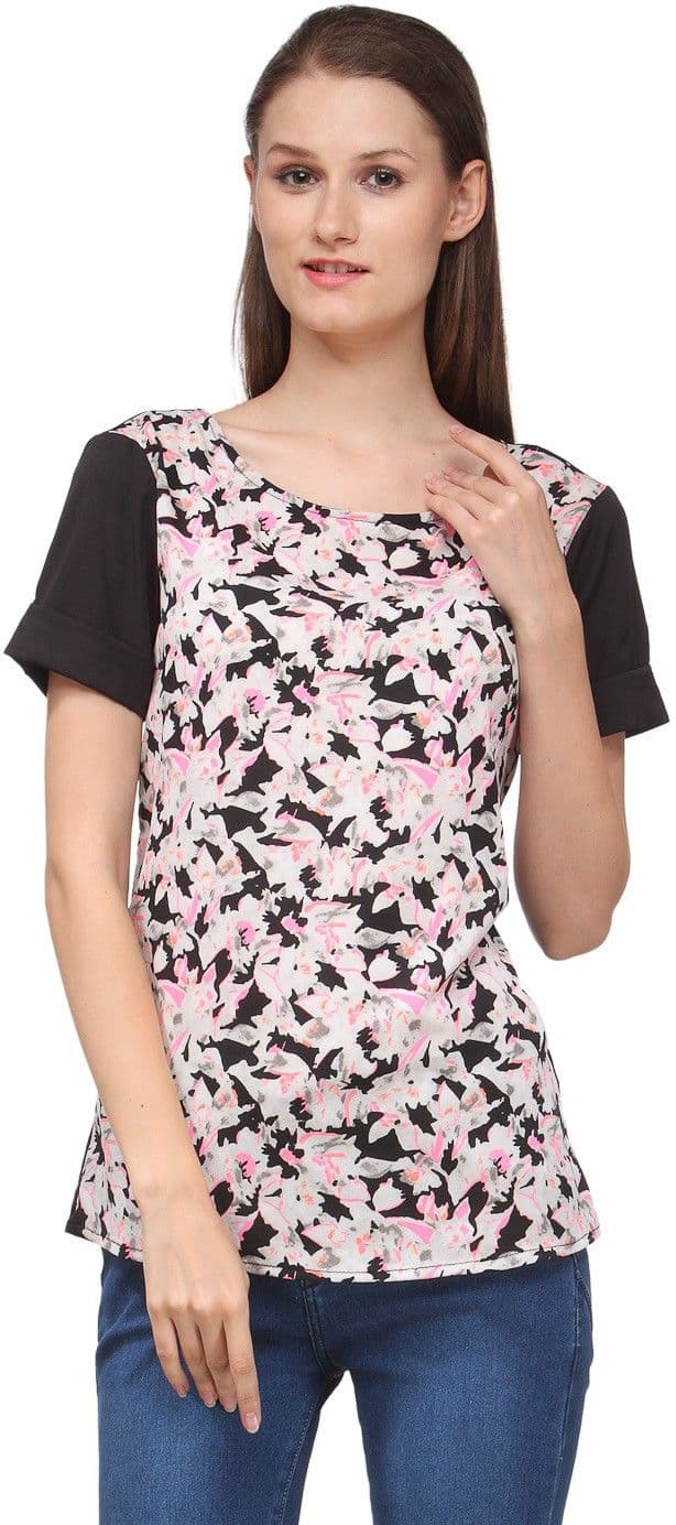 Ausy Casual Short Sleeve Printed Women's Top