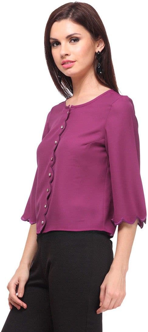 Nineteen Casual Bell Sleeve Solid Women's Top view 4