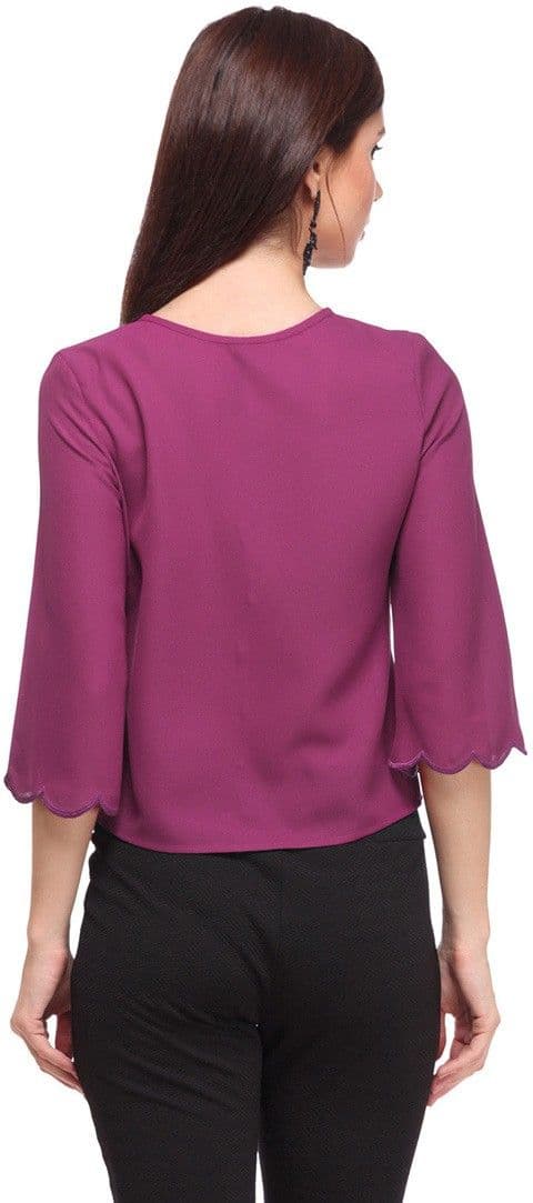 Nineteen Casual Bell Sleeve Solid Women's Top view 5