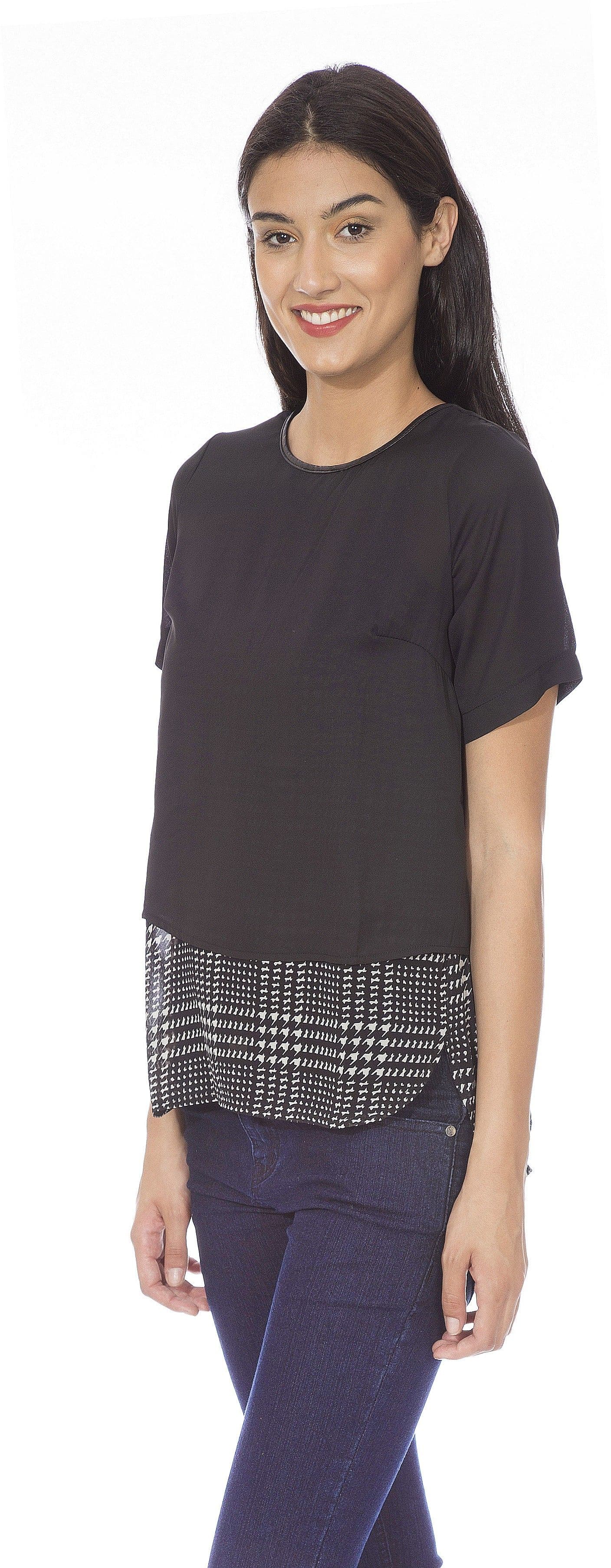 Wowww Casual Short Sleeve Solid Women's Top view 3