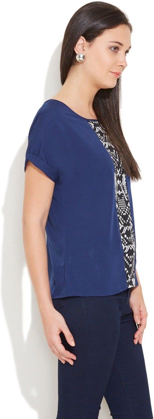 Popnetic Casual Short Sleeve Solid Women's Top view 4