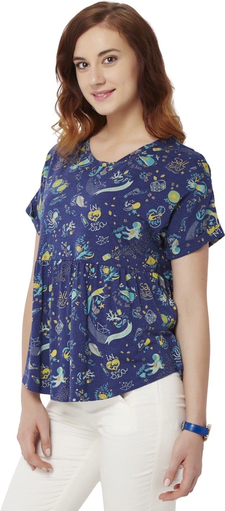 Chumbak Casual Short Sleeve Printed Women's Top view 3