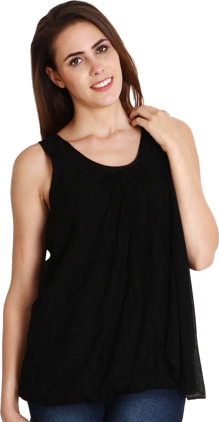 Soie Casual Sleeveless Solid Women's Top