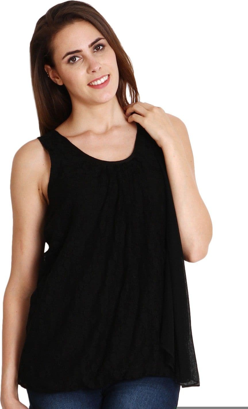 Soie Casual Sleeveless Solid Women's Top view 3