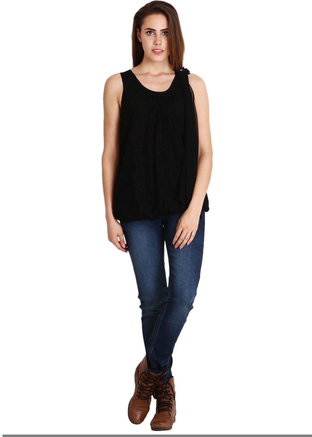 Soie Casual Sleeveless Solid Women's Top view 9