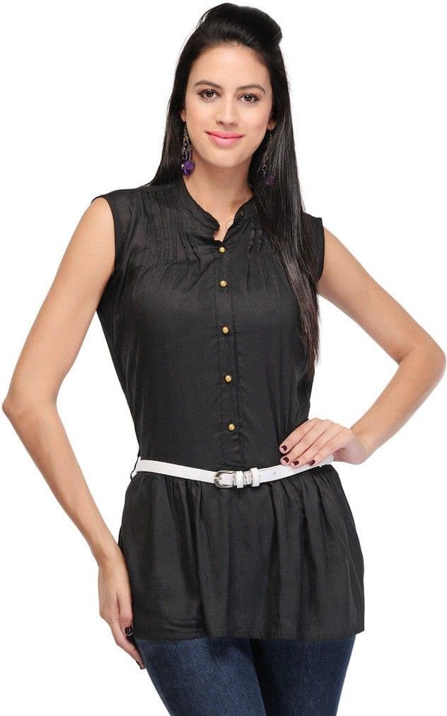 esoft Casual Sleeveless Solid Women's Top view 2