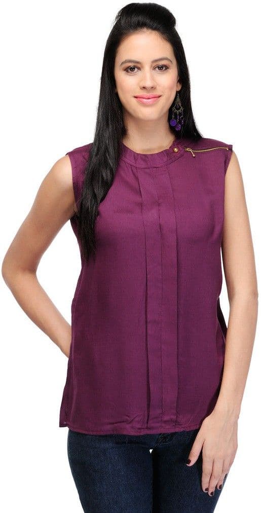esoft Casual Sleeveless Solid Women's Top