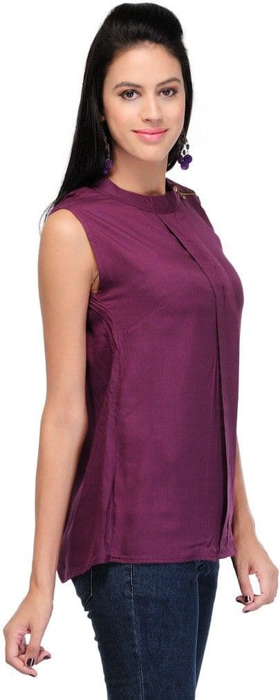 esoft Casual Sleeveless Solid Women's Top view 3