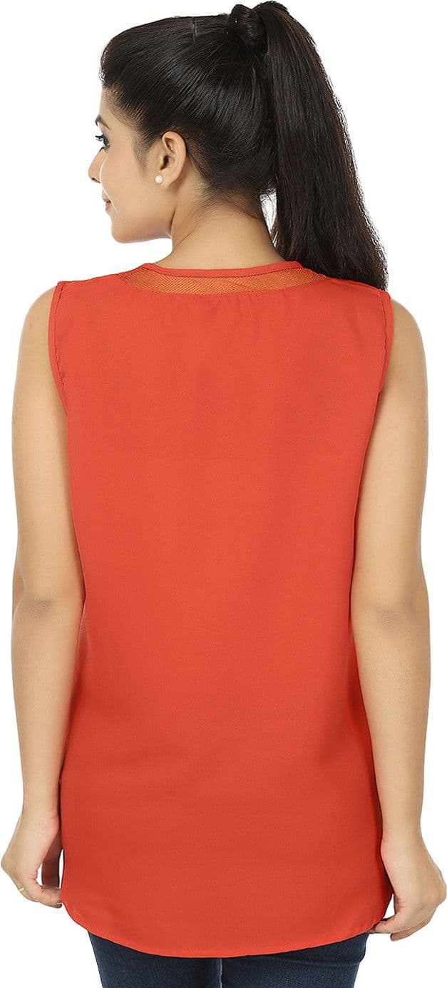 Elmo Casual Sleeveless Solid Women's Top view 3