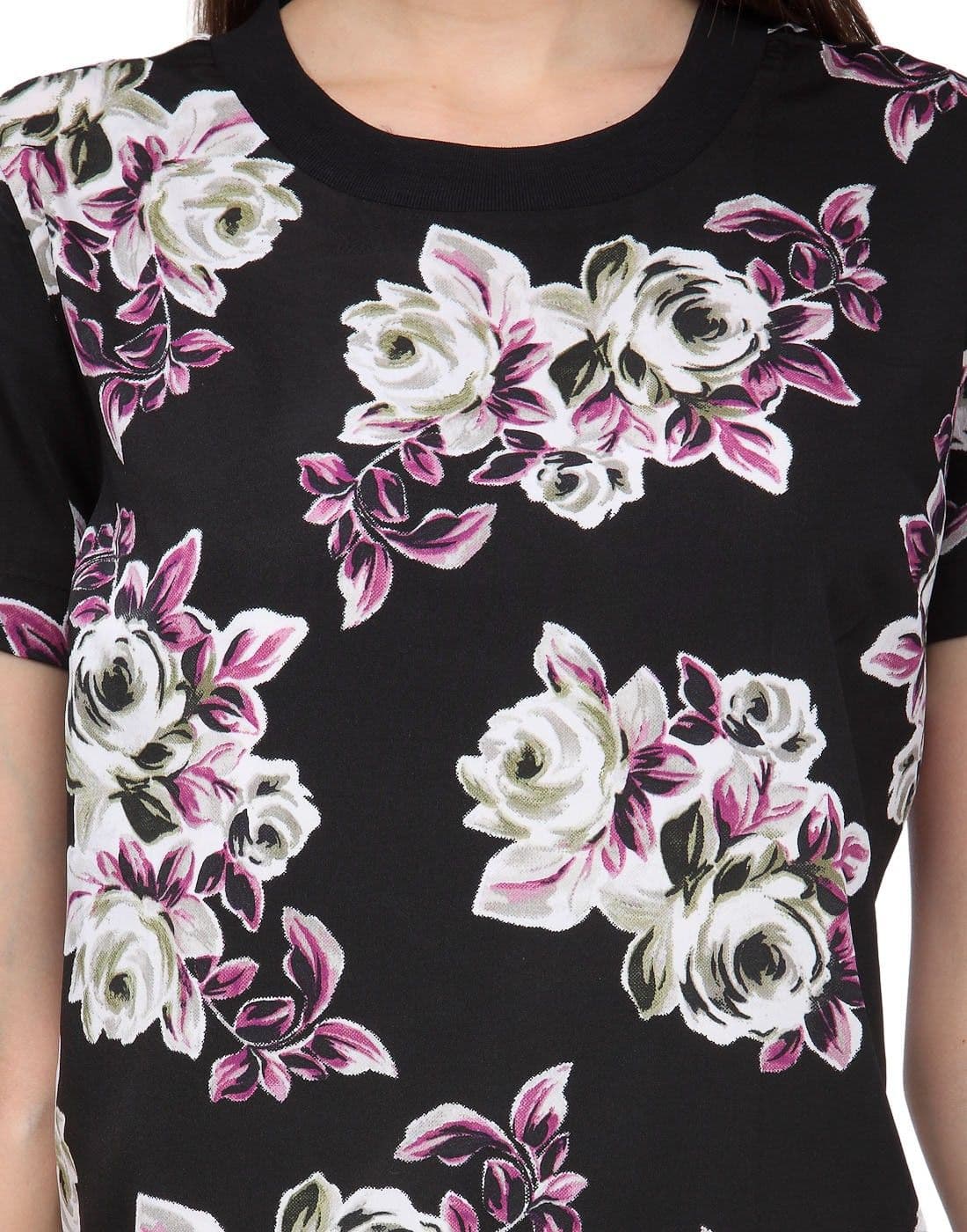 Ausy Casual Short Sleeve Floral Print Women's Top view 5