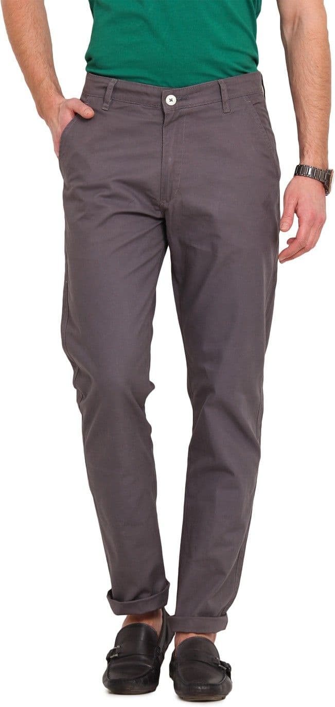 Ennoble Slim Fit Men's Grey Trousers view 2