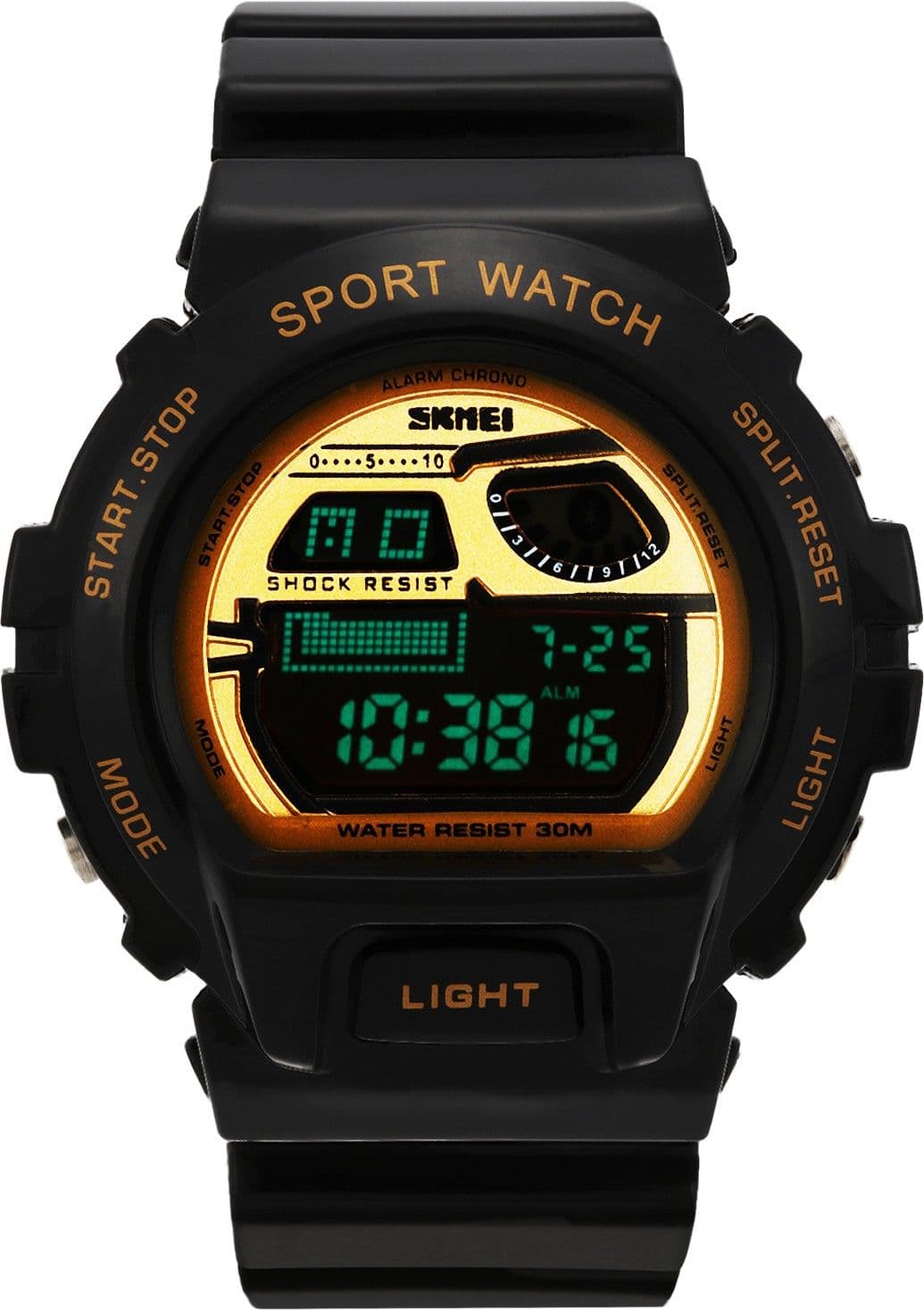 Skmei DG1010-Black-Gold Sports Digital Watch  - For Men, Boys, Women, Girls view 2