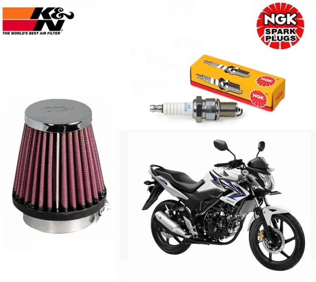 K&N 1 Bike Spark Plug, 1 Air Filter-Honda CB Trigger Combo view 3