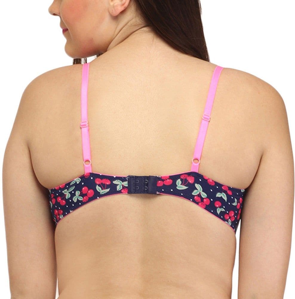 Secret Wish Cherry Print Navy Underwired Women's Full Coverage Bra view 4