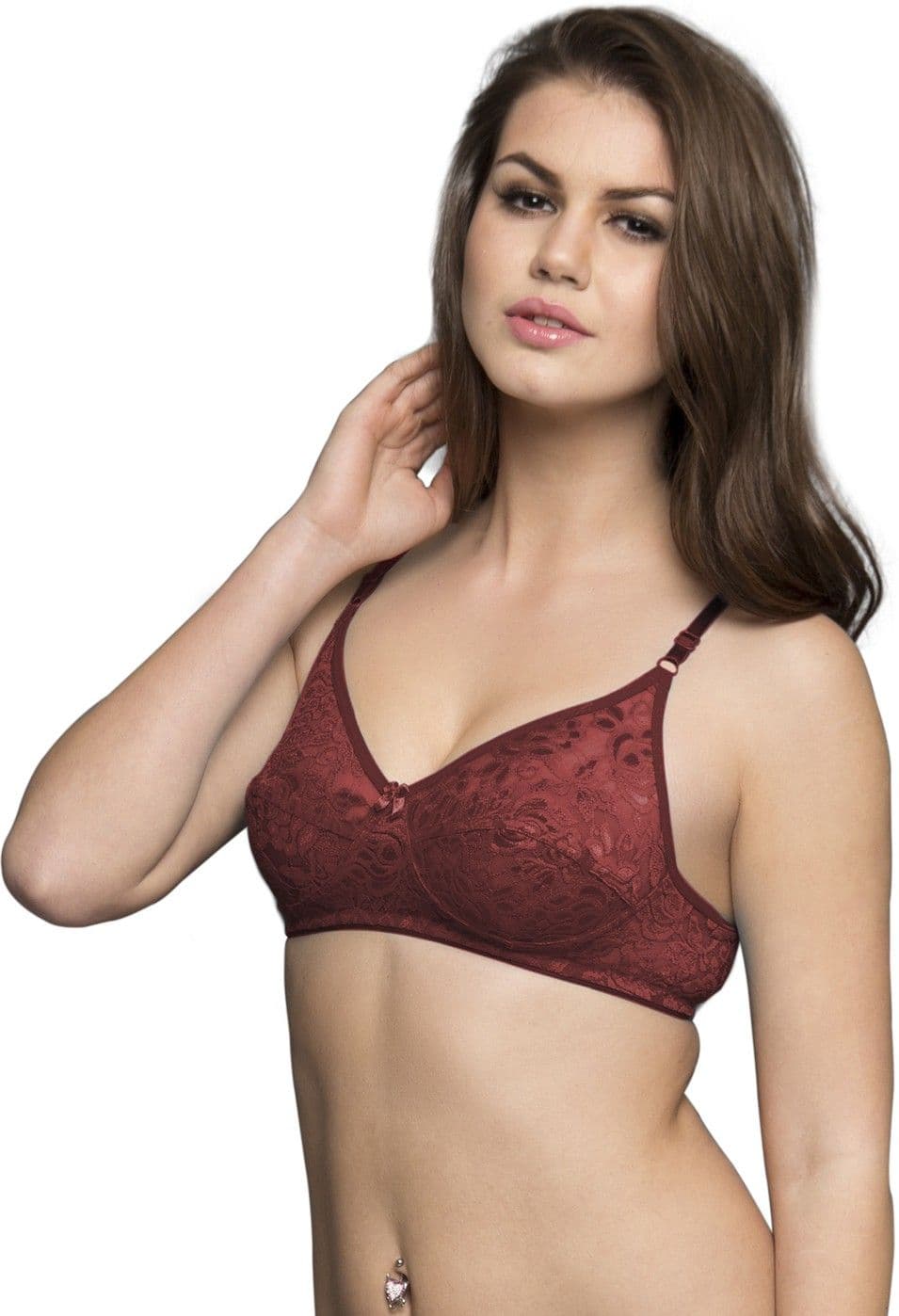 Clovia Non Wired Bra In Deep Maroon Women's Full Coverage Bra