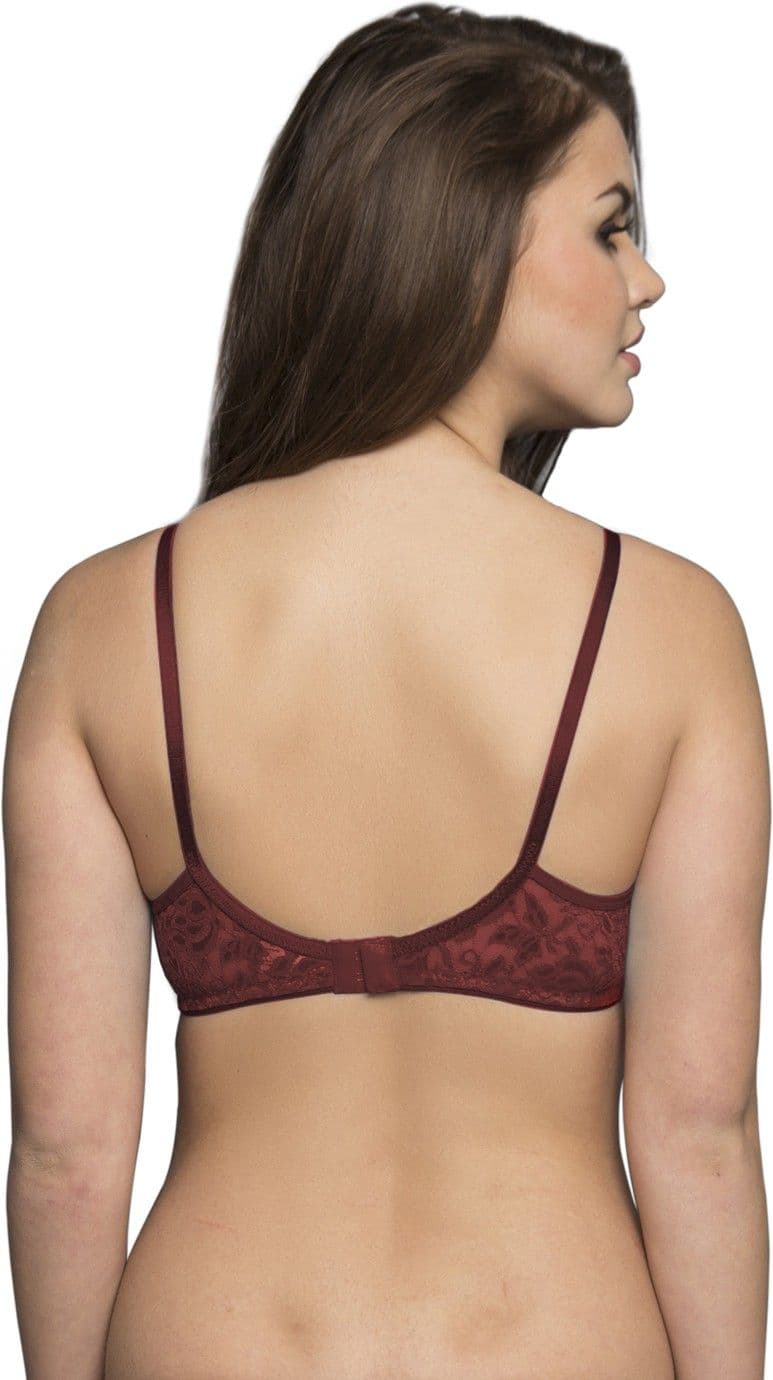 Clovia Non Wired Bra In Deep Maroon Women's Full Coverage Bra view 3