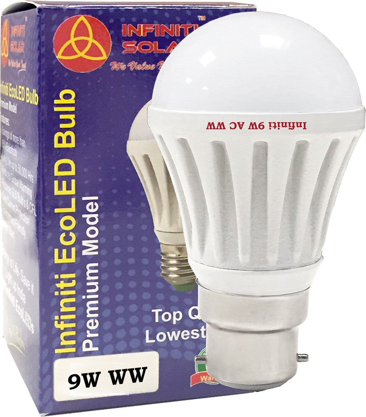 Infiniti 9 W LED Warm White B22 Bulb view 2