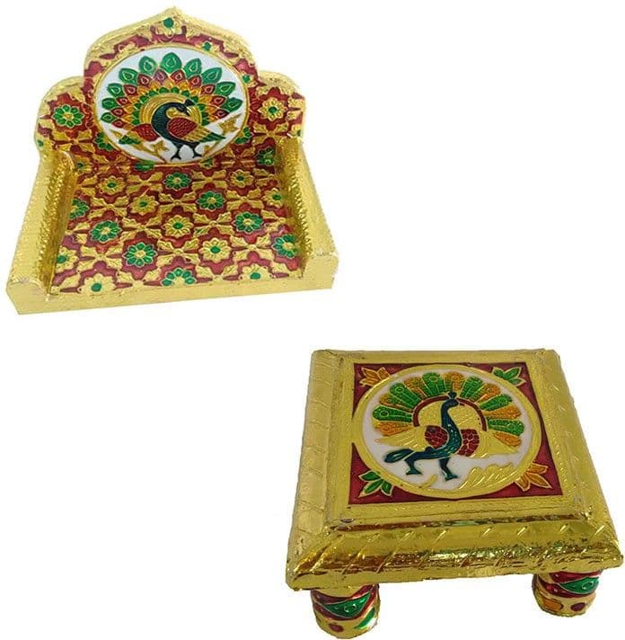 Kanha poshak Wooden All Purpose Chowki view 2
