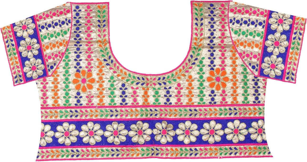 PurpleYou Cotton Embroidered Blouse Material view 2