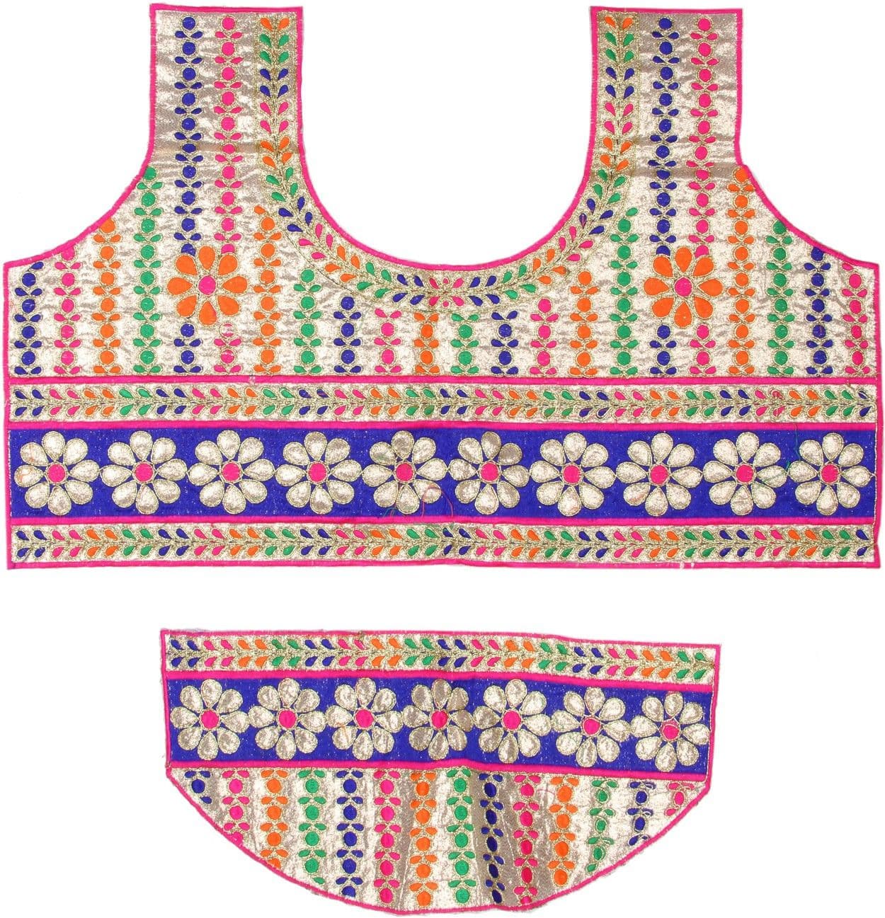 PurpleYou Cotton Embroidered Blouse Material view 3