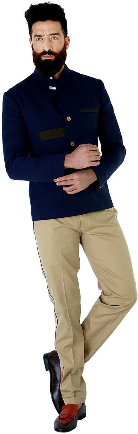 Mr Button Full Sleeve Solid Men's Linen Jacket view 5