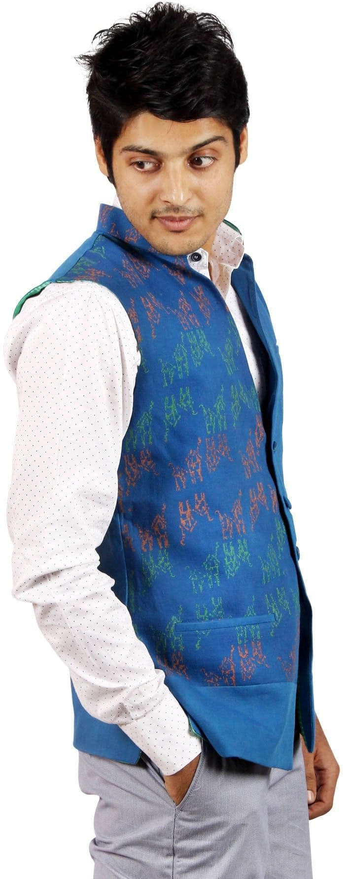 Pulpypapaya Sleeveless Printed Men's Jacket view 2