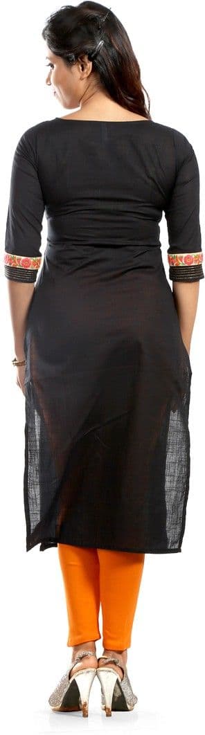 Fab Nisa Solid Women's Straight Kurta view 4