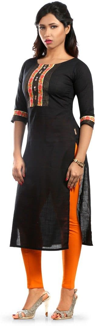 Fab Nisa Solid Women's Straight Kurta view 2
