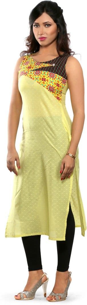 Fab Nisa Self Design Women's Straight Kurta view 3