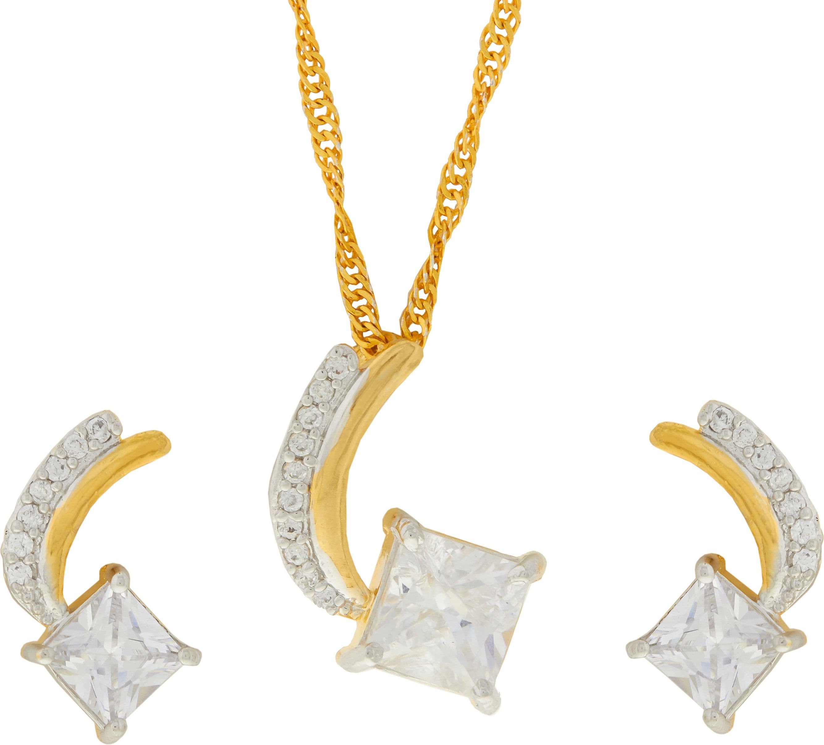 INAYA Yellow Gold NAK Brass Pendant Set