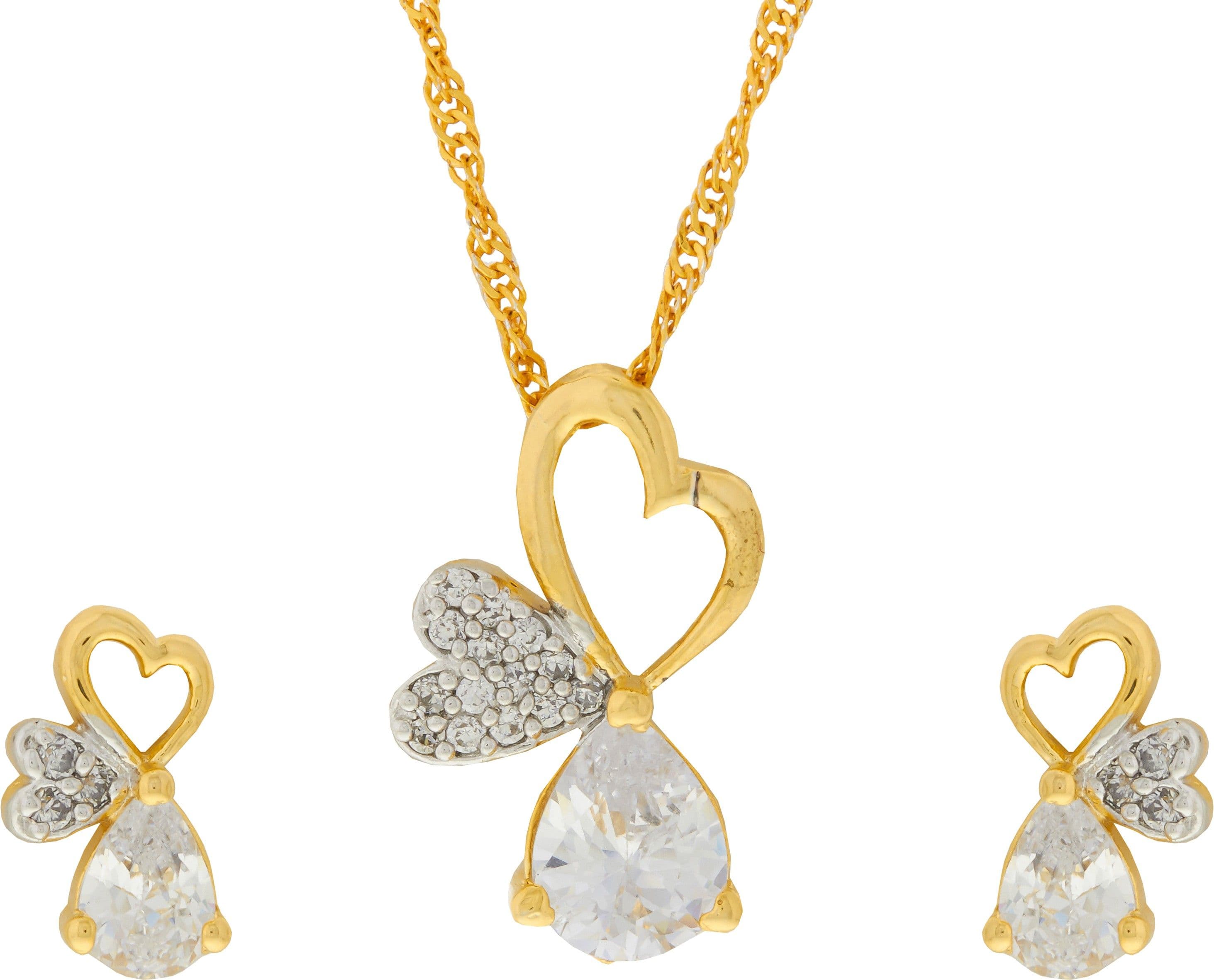 INAYA Yellow Gold NAK Brass Pendant Set