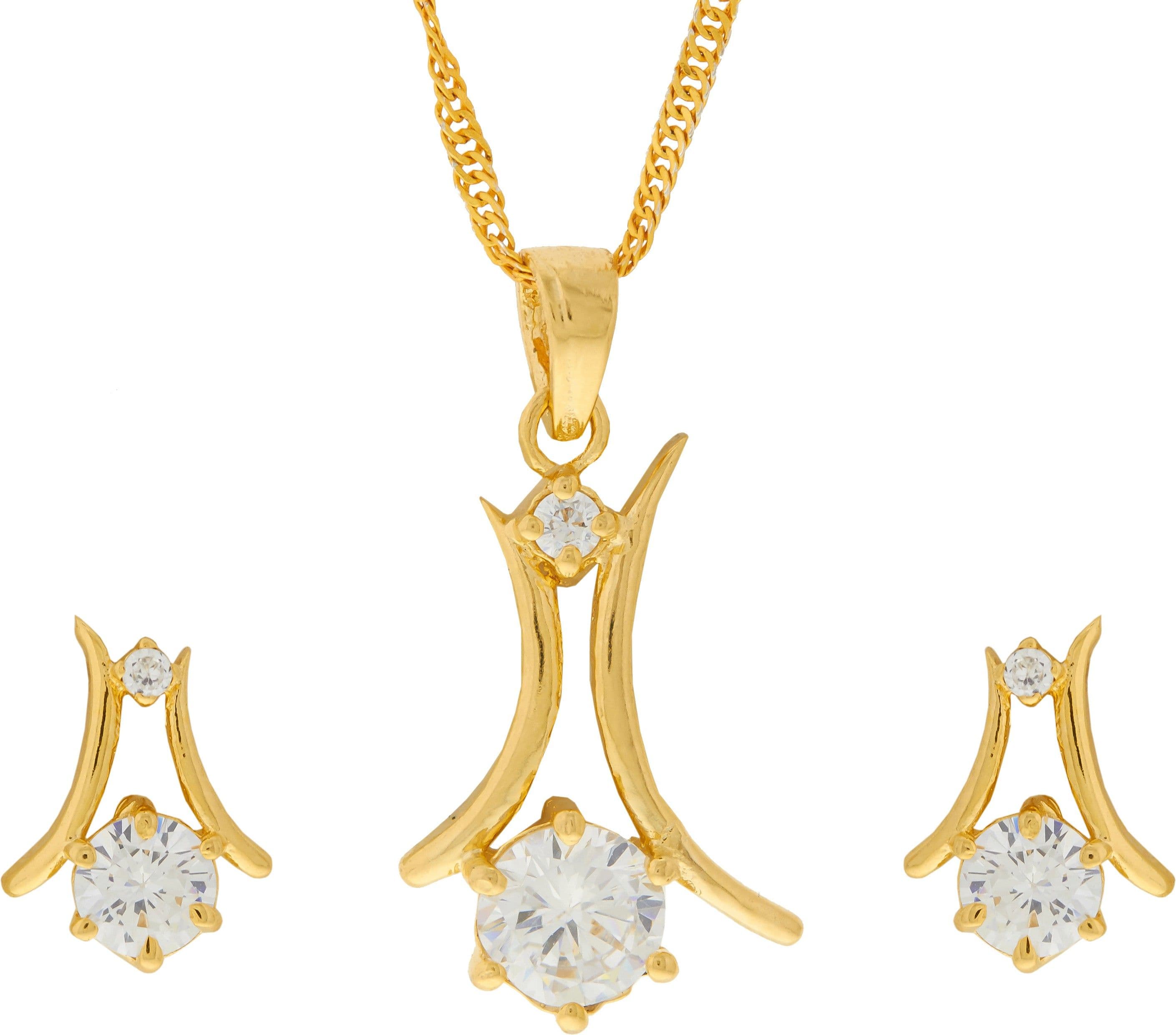 INAYA Yellow Gold NAK Brass Pendant Set