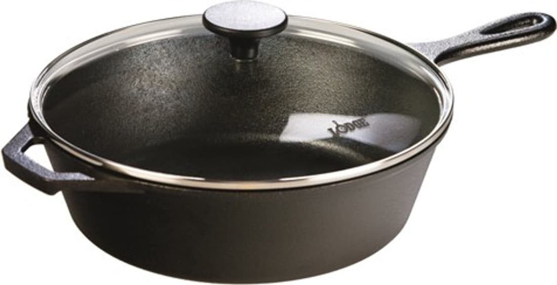 Lodge Lodge Deep L8dskg3 Skillet With Glass Lid, Black, 3-Quart Kadhai