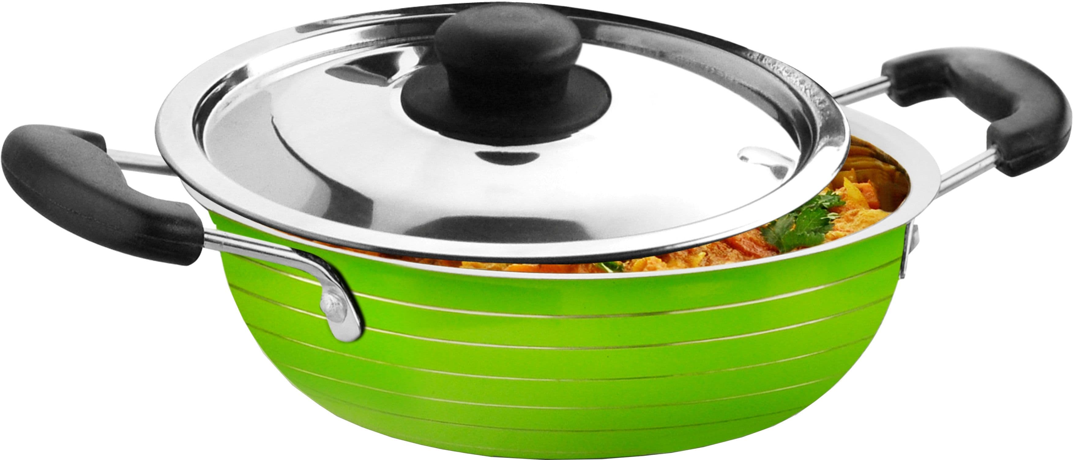 CookAid Stainless Steel with Lid Kadhai 1.2 L