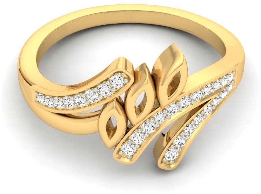 Jewels5 Anluan Yellow Gold Diamond 18 K Ring view 3