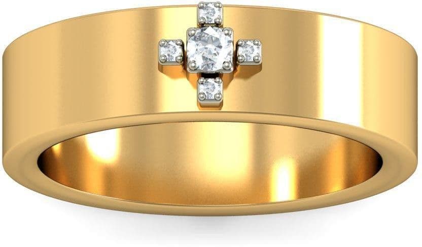 BlueStone The Crocio Band Yellow Gold Diamond 14 K Ring view 4