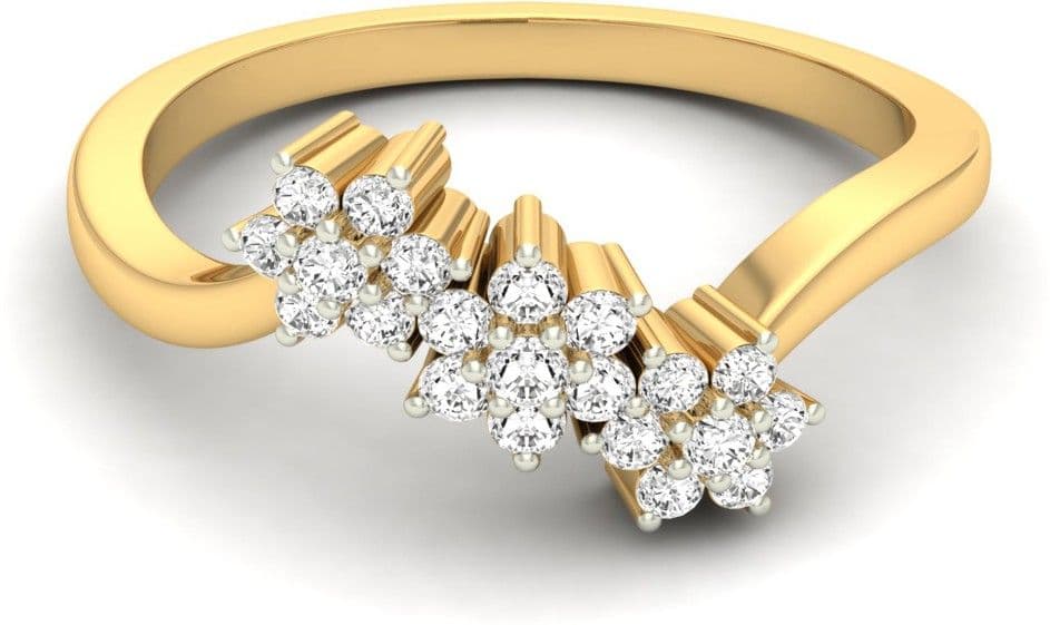 Jewels5 Adan Yellow Gold Diamond 18 K Ring view 3