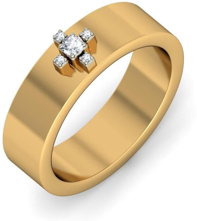 BlueStone The Crocio Band Yellow Gold Diamond 14 K Ring view 2