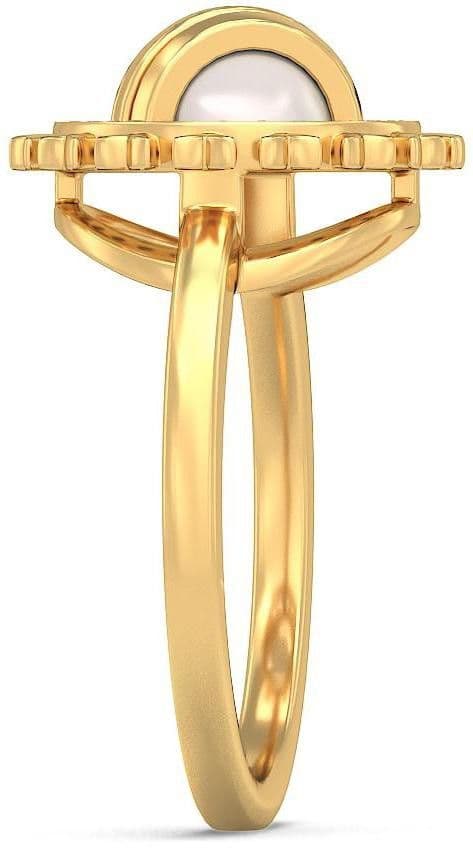 BlueStone The Golden Arm Yellow Gold Diamond, Pearl 18 K Ring view 6